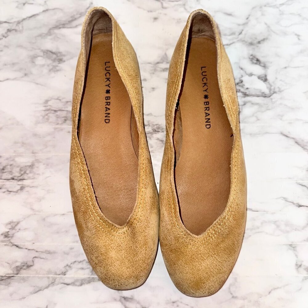 Lucky Brand Women's Tan Leather Upper Alba Flats size US 7M - Picture 5 of 8